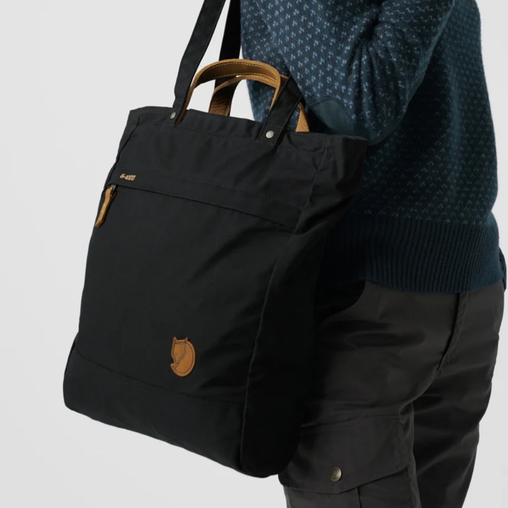 Fjallraven Black and Tan Backpack
